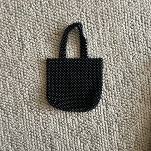 Elegant Black Beaded Handbag